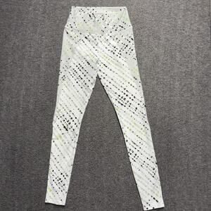 Fabletics High-Waisted Statement PowerHold Legging Womens XS* White/Gray Spotted